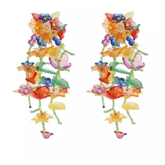 Zara Jewelry - Flower drop earrings M115